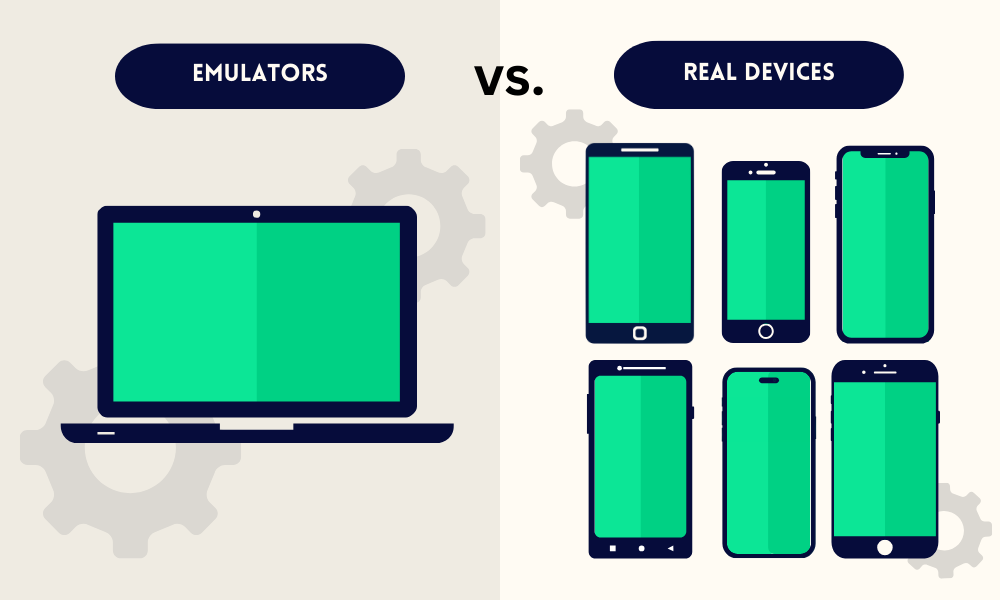 Emulators vs Real Device Testing Graphic