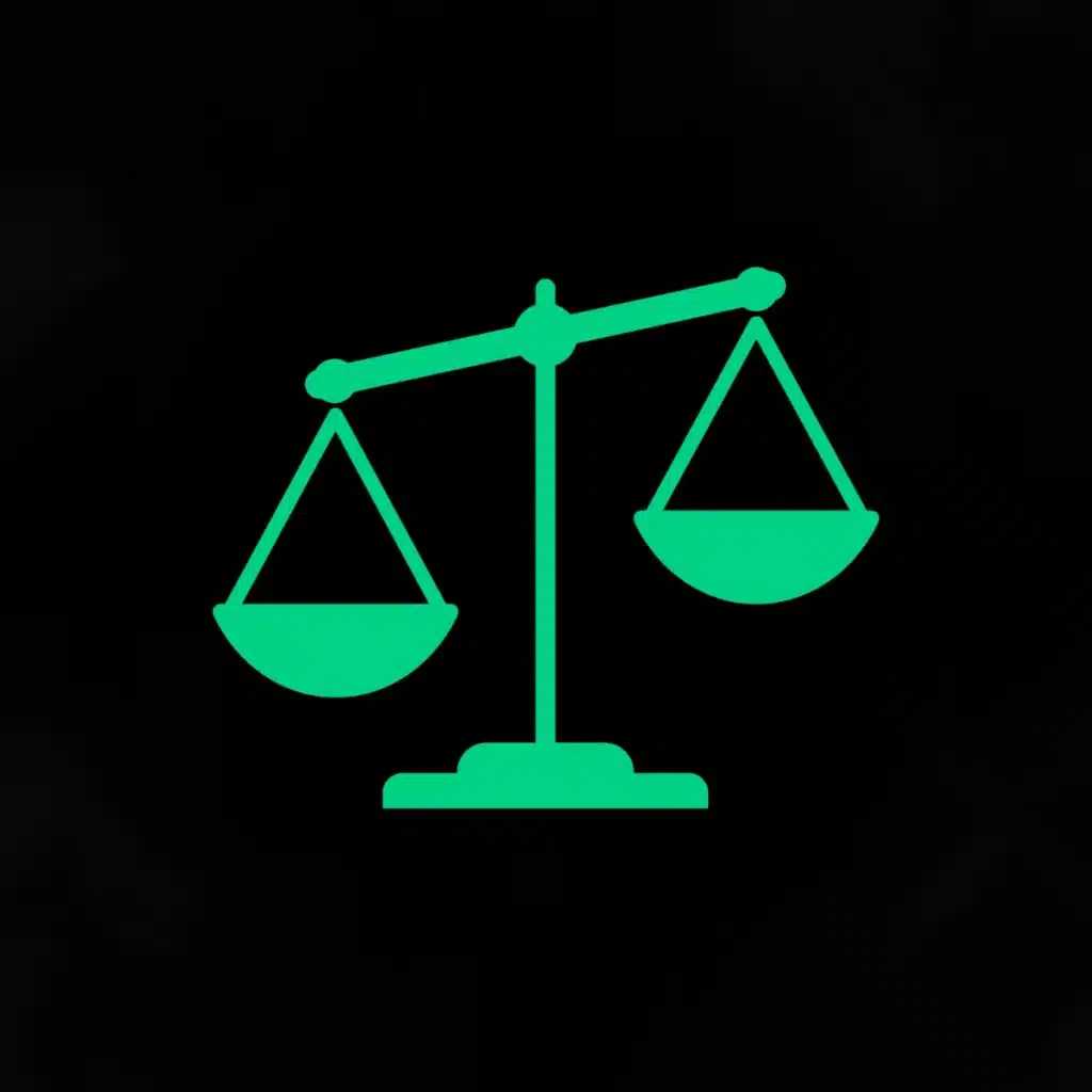 A scale weighing the pros and cons of two items