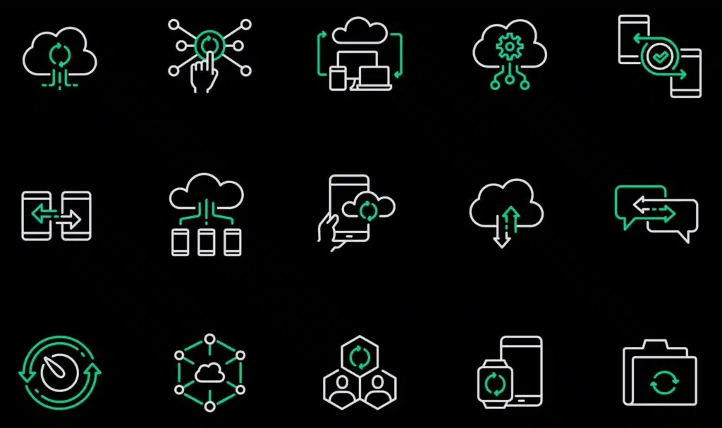 Depictions of various cloud computing processes
