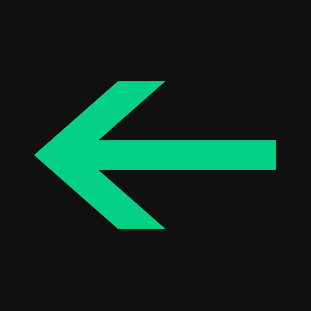 An arrow pointing leftward, signifying the concept of shift-left testing