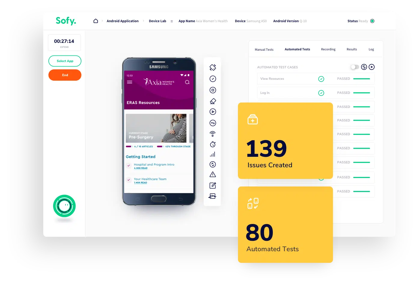 scriptless autmation sofy dashboard